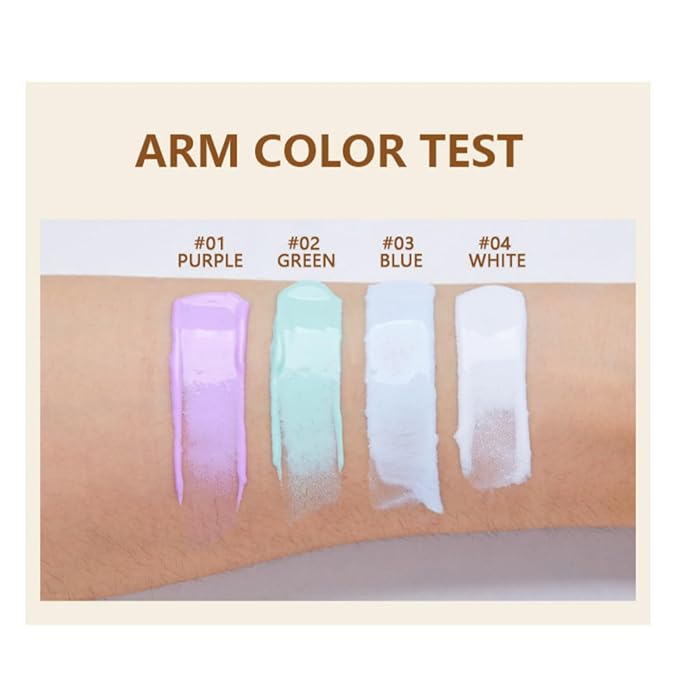 MAEPEOR Moisturizing Face Primer 4 Colors Long Lasting Matte Face Primer For Neutralizing Uneven Skin Tones & Brightening Complexion (04 White)-Velvo Beauty