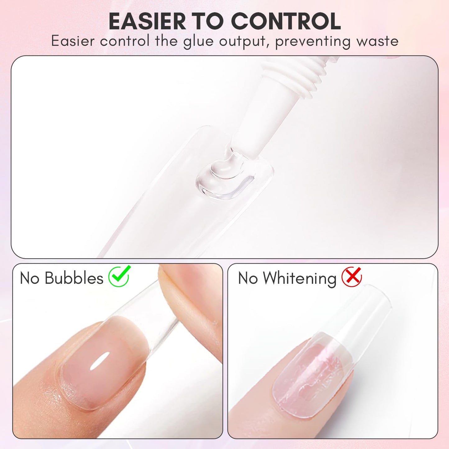 Makartt Gel Nail Glue for Press On Nails - 3D Gel Nail Art, 30ml Super Strong 3 in 1 Solid Nail Glue Gels for False Nail Tips, Long Lasting Manicure Bond, Curing Needed, Pack of 2-Velvo Beauty