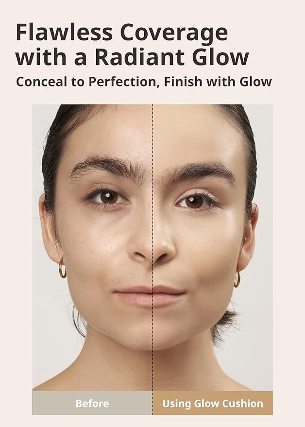 MISSHA Glow Cushion No.23 Natural Beige for Natural Skin Radiant & Moisturizing Skin with Buildable Coverage-Velvo Beauty