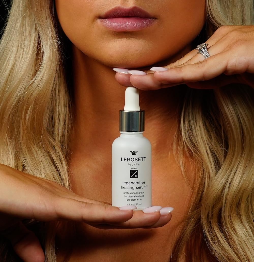 LEROSETT Serum for Acne Scarring Healing, Pimples, Redness, Breakouts, Blemishes, Hydrate & Soothes Irritated Skin, Natural Serum. Spa-Grade, Plant Based, Concentrated - 1 oz-Velvo Beauty