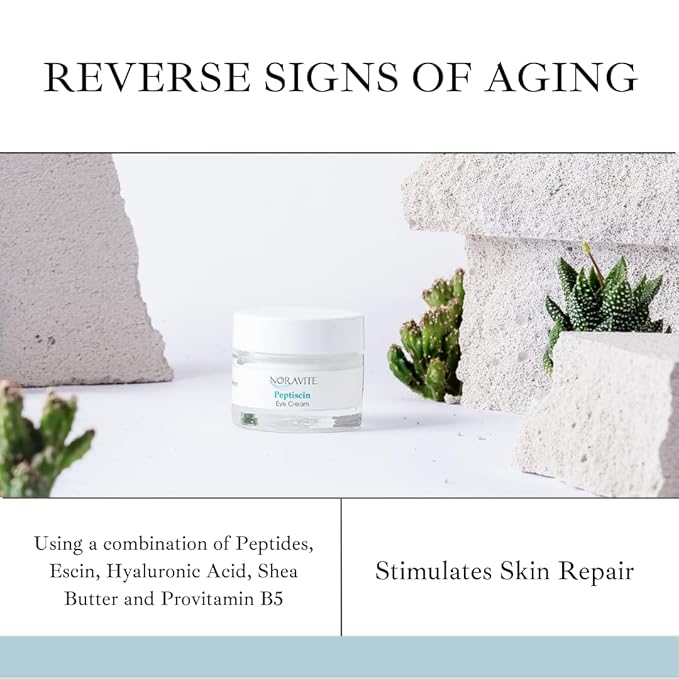 PeptiScin - Peptide Eye Cream with Hyaluronic Acid and Escin | Rich Moisturizing Dark Circle Eye Cream | Brightens and Tones - 1.35 Ounce-Velvo Beauty