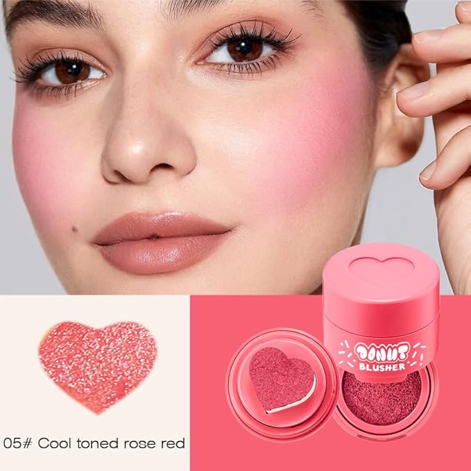 Stamp Liquid Blush Stamp Blush with Heart Shaped Applicator Natural Long Lasting Blush, Light and Airy Makeup for Women (5)-Velvo Beauty