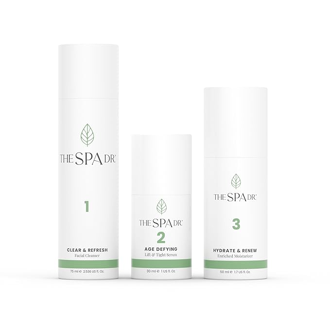 The Spa Dr. 3-Step Age-Defying Skincare System - Antiaging SkinCare Set for Women - Anti Aging Skin Care Sets for Women - Skin Care Routine: Cleanser, Age Defying Lift & Tight Serum, Moisturizer-Velvo Beauty