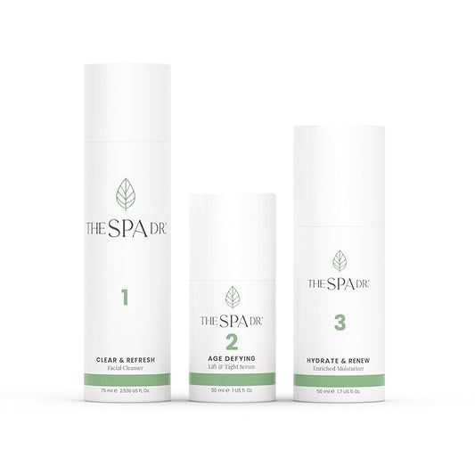 The Spa Dr. 3-Step Age-Defying Skincare System - Antiaging SkinCare Set for Women - Anti Aging Skin Care Sets for Women - Skin Care Routine: Cleanser, Age Defying Lift & Tight Serum, Moisturizer-Velvo Beauty