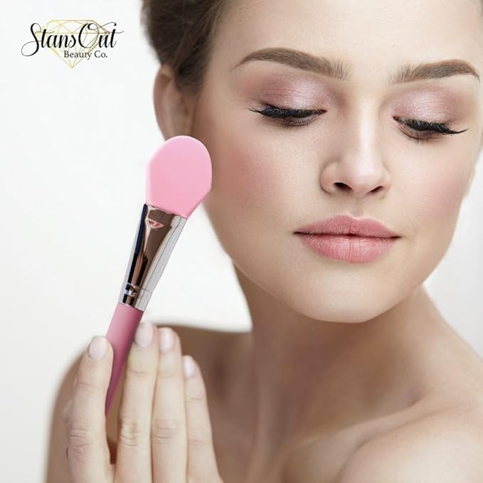 StansOut Foundation Applicator - Liquid Foundation Brush, for Cream or Powder - Easy to Clean - Travel-Friendly, Durable - Ideal for Professional Makeup Results - Pointed Shape, Smooth Silicone Edge-Velvo Beauty