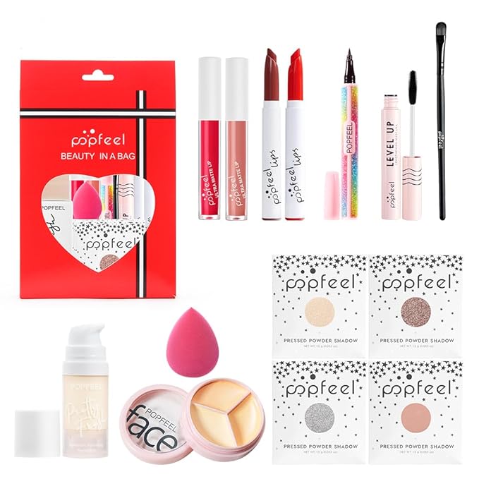 All in One Eyeshadow Palette Makeup Set, Makeup Kits with Foundation, Mascara, Concealer Lipstick Gloss, Eye Liner,Travel Makeup Bundle Makeup Gift Box for Women Girl Maquillaje-Velvo Beauty