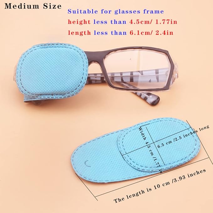 6 Piece Pack Children's Eye Patch can Cover Any Eye Patch, Treatment Amblyopia Strabismus Lazy Eye Patch, Reusable Medical Eye Patch (Medium Size, Blue)-Velvo Beauty