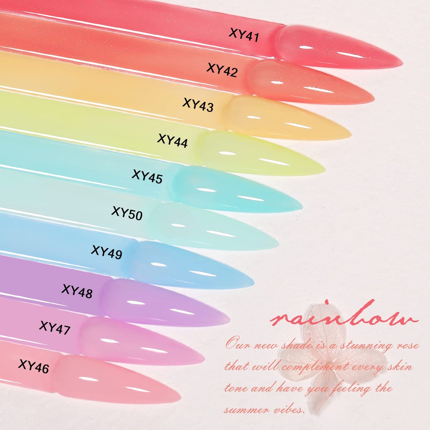 Jelly-Pastel Gel Nail Polish Set - 10 Pcs Pink Nude Gel Polish Set with Summer Yellow Blue Colors - DIY Soak Off Nail Lamp - Easter Decoration Gifts for Women - Manicure Kit-Velvo Beauty