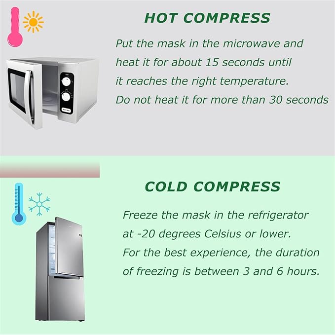 2PCS Gel Eye Mask, Reusable Hot Cold Therapy Eye Mask, for Puffy Eyes, Dark Circles, Headaches, Migraine, Stress Relief-Velvo Beauty