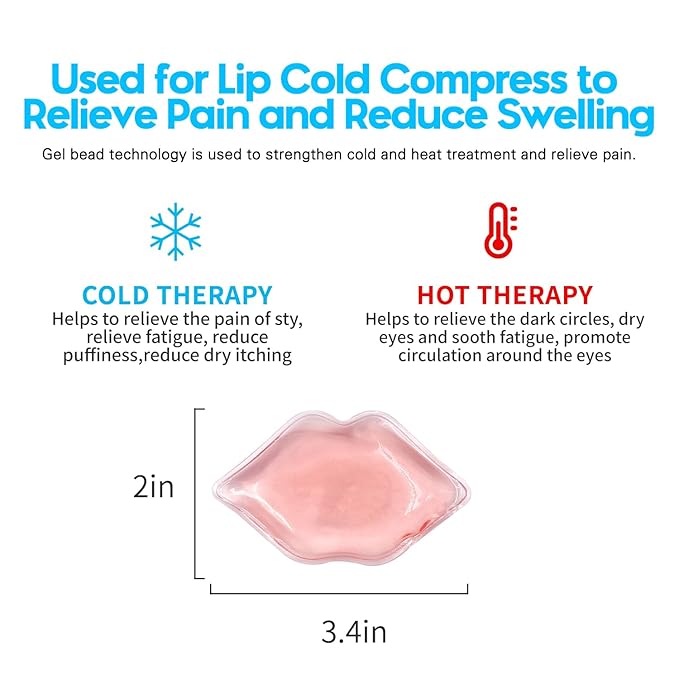 Lip Ice Pack for Cosmetic (10 PCS)，Ice Pack After lip ice treatment, reusable ice pack lip shape ice pack to relieve pain and relax lips, anti-aging lip care ice pack to reduce lip swelling-Velvo Beauty