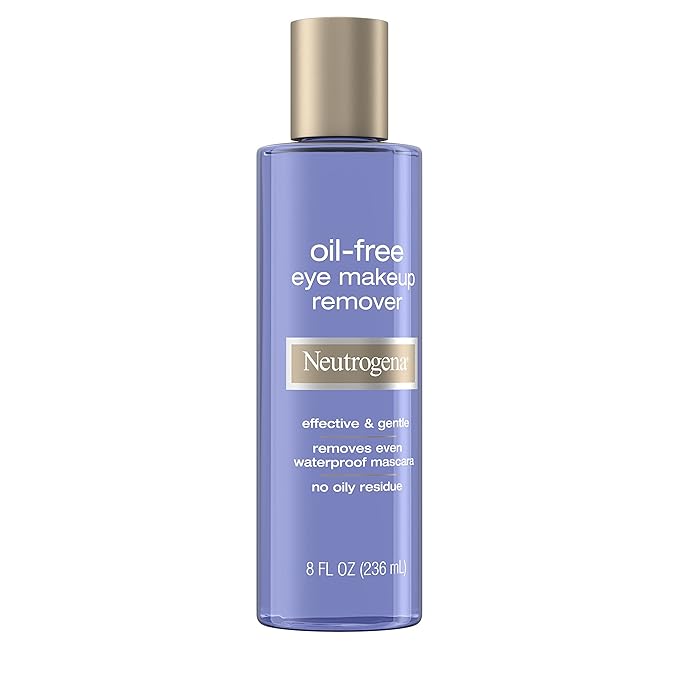 Neutrogena Gentle Oil-Free Eye Makeup Remover & Cleanser for Sensitive Eyes, Non-Greasy Makeup Remover, Removes Waterproof Mascara, Dermatologist & Ophthalmologist Tested, 8.0 fl. oz (Pack of 2)-Velvo Beauty