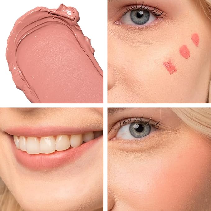 Palladio Liquid Blush for Cheeks & Lips 2-in-1 Makeup Face Blush, Weightless Cream Formula, Smudge Proof Long-Wearing Pigmented Blush, Natural Look Makeup Face Blushes, Dewy Finish, Rose Cloud-Velvo Beauty