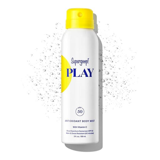 Supergoop! PLAY Antioxidant Body Mist w/Vitamin C - 3 fl oz - SPF 50 PA++++ Broad Spectrum Sunscreen - Body Spray - Great for Active Days-Velvo Beauty