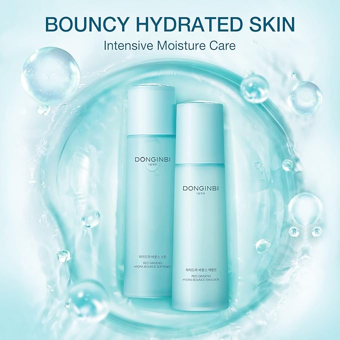 DONGINBI Hydra Bounce Korean Skin Care Set - Face Toner, Lotion, and Moisturizer with Red Ginseng and Hyaluronic Acid for Soft, Supple, and Hydrated Skin - Korean Face Moisturizer-Velvo Beauty