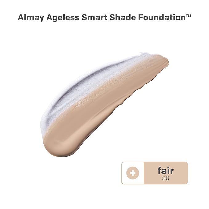 Almay Anti-Aging Foundation, Smart Shade Face Makeup with Hyaluronic Acid, Niacinamide, Vitamin C & E, Hypoallergenic-Fragrance Free, 050 Fair, 1 Fl Oz (Pack of 1)-Velvo Beauty