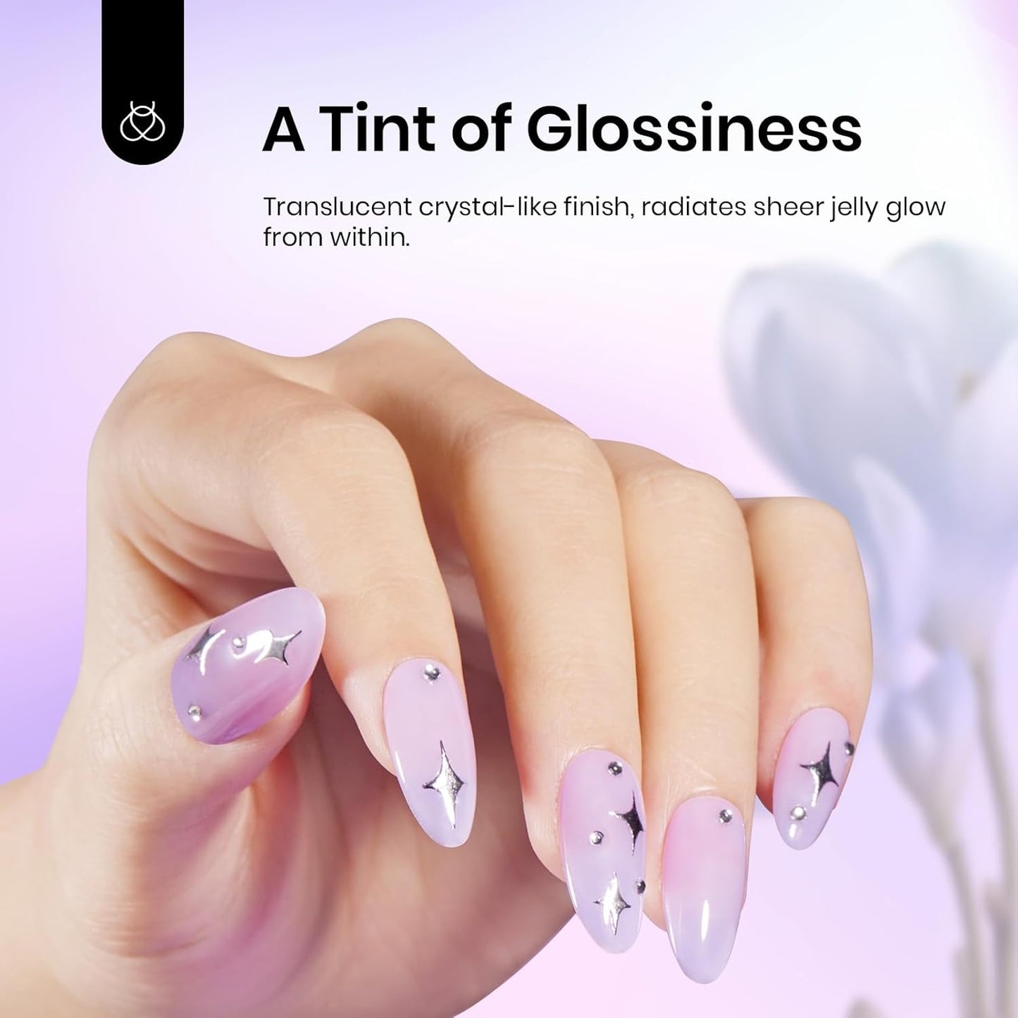 Beetles Purple Gel Nail Polish, 15ML Pastel Purple Jelly Gel Polish Translucent Effect Nail Concealer High Gloss Soak Off UV Sheer Lavender Spring Summer Manicure Gift for Women-Velvo Beauty