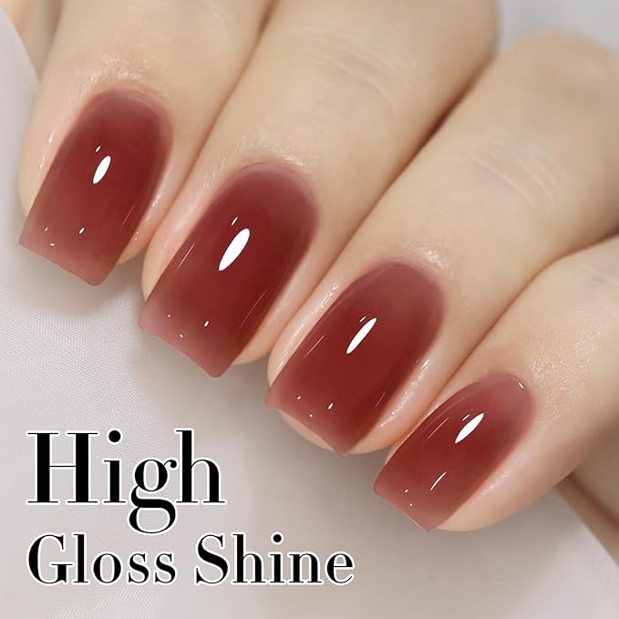 Double Rhythm 0.50 OZ Translucent Gel Polish Same Color Same Bottle Sheer Pastel Neutral Natural Milky 15 ML Jelly UV Nail Art DIY at Home (Deep Purple-A1528)-Velvo Beauty