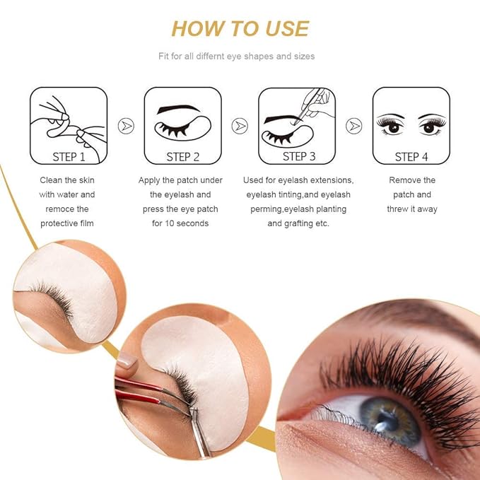 Under Eye Gel Pads Eyelash Extension Pads Lint Free DIY False Eyelash Lash Extension Makeup Eye Gel Patches Pack (50)-Velvo Beauty