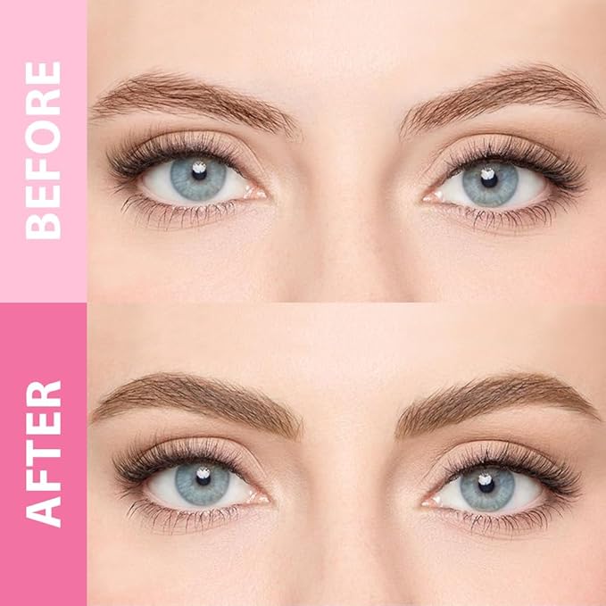 evpct 1Pcs Midium Brown Magic Microblading Eyebrow Contouring Pen Brow Pencil, with 4 Brush Micro-Fork-Tips Precise Applicator, Dual-ended Eyebrow Brush, Hair Like Strokes, Natural Looking Brows-Velvo Beauty