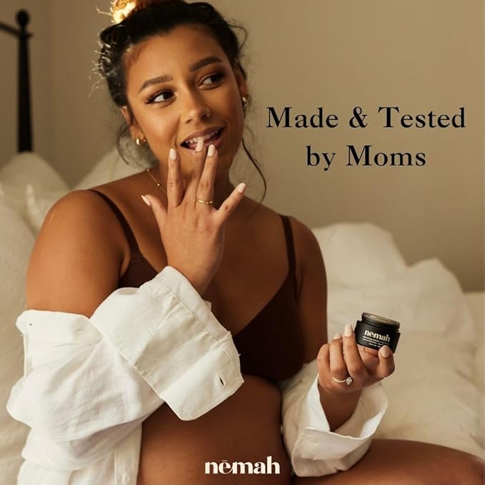 Nemah - Organic Nipple Butter, Nipple Cream for dry cracked nipples, Nourishing Nipple Balm for Breastfeeding, Non-Greasy Vegan Lip Balm with Calendula, Jojoba Oil, and Other Botanical Extracts, 30 g-Velvo Beauty