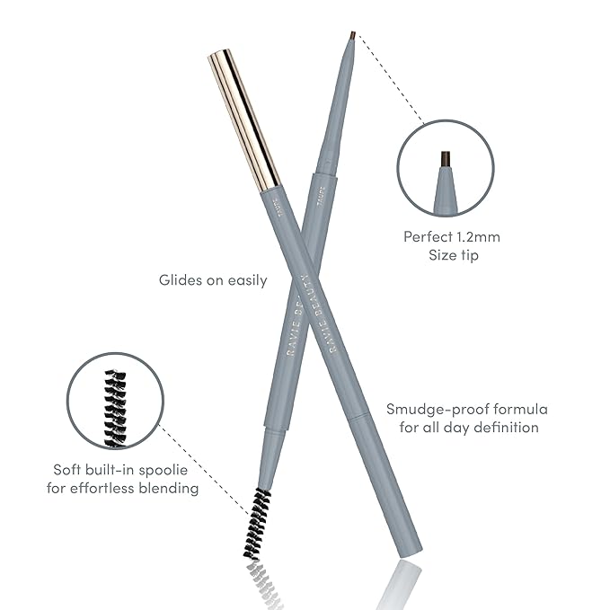 Easy Everyday™ Brow Pencil - Best Eyebrow Pencil for Women, Smudge Proof Hair-Like Strokes, 1.2mm Precision Tip with Spoolie, Vegan (Taupe)-Velvo Beauty