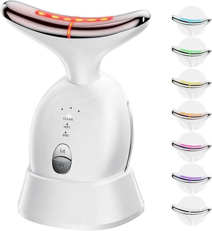 Facial & Neck Massager: Red Light Therapy for Women, Skin Lifting Beauty Device,7 in 1 LED Facial Sculptor Tool for Women's Daily Skincare-Velvo Beauty