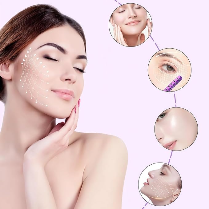 KOTOMI Radiance Beauty Roller,Up Lifting Facial Massage Roller, 30 Germanium Stone Face Sculpting Tool, Facial Roller for Face Beauty Massage, Helps Blood Circulation, Reduces Puffiness-Velvo Beauty