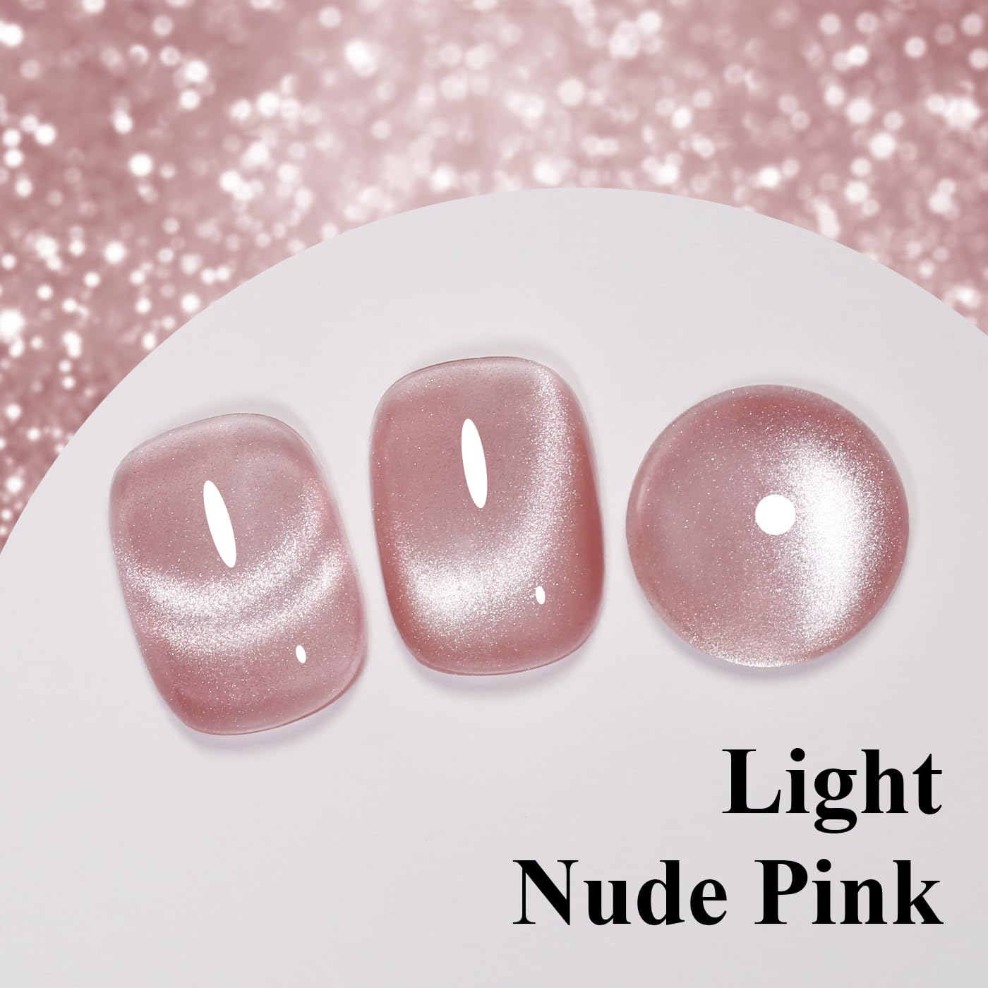 Imtiti Cat Eye Gel Nail Polish, Light Nude Pink Holographic Magnetic Crystal Nail Gel Polish With Magnet Glittery Galaxy Spring Summer Kit Soak Off UV Led 10ML-Velvo Beauty