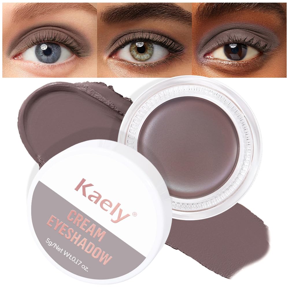 Kaely Single Cream Eyeshadow Pot, Chocolate Matte Eye Shadow for Older Women High Pigmented Waterproof, Natural Eyeshadow Palette Makeup Brightener, sombras en crema para ojos, Blendable, 720-Velvo Beauty