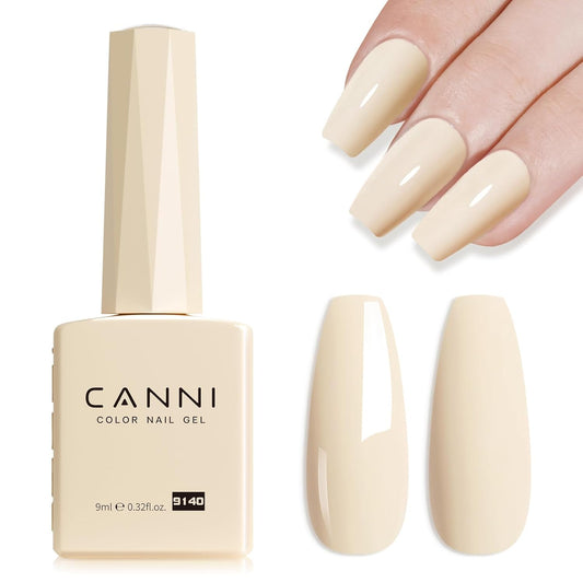 CANNI Nude Color Gel Polish, 1Pcs Albescent White Nude High Gloss Soak Off U V Gel Nail French Nail Manicure Salon DIY-Velvo Beauty