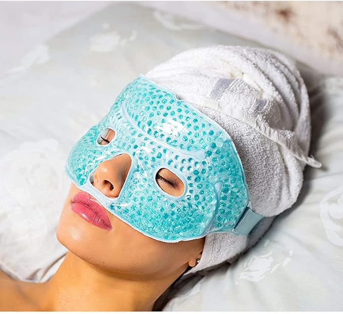 Reusable Gel Eye Mask, Cooling Eye Mask Reusable Small Ice Pack Under Eye Patches, Eye Hot Cold Treatment Pack for Redness, Pain Relief and Eye Relax, Pink,1 Pack-Velvo Beauty