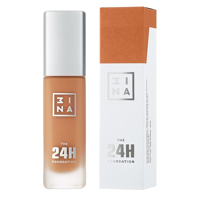 3INA The 24H Foundation 654-24H Long-Wearing Formula - Medium To High Buildable Coverage - Smooth Matte Finish - Expanded Shade Selection - Waterproof, Cruelty Free, Vegan Makeup - 1.01 Oz-Velvo Beauty