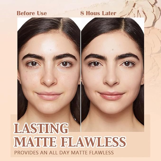 Oil Control Matte Perfection Face Pressed Powder, Matte Smooth Flawless Setting Powder Makeup, Polvo Compacto De Maquillaje, Waterproof Long Lasting, Cruelty Free, 0.35Oz (01 Classic Ivory)-Velvo Beauty