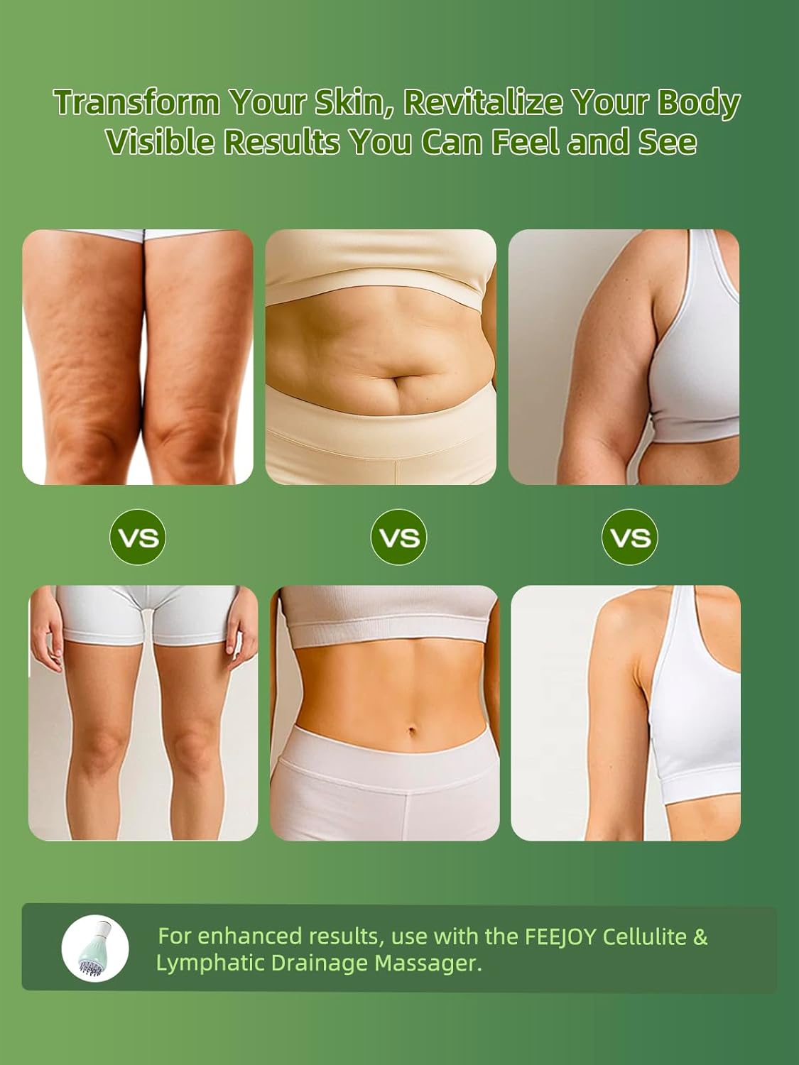 Body Oil & Massage Oil, Body Firming Oil for Cellulite, Lymphatic Drainage, Skin Tightening & Stretch Marks, Massage Oil for Massage Therapy for Leg, Hip, Arm & Belly, Daily or After Shower Use-Velvo Beauty