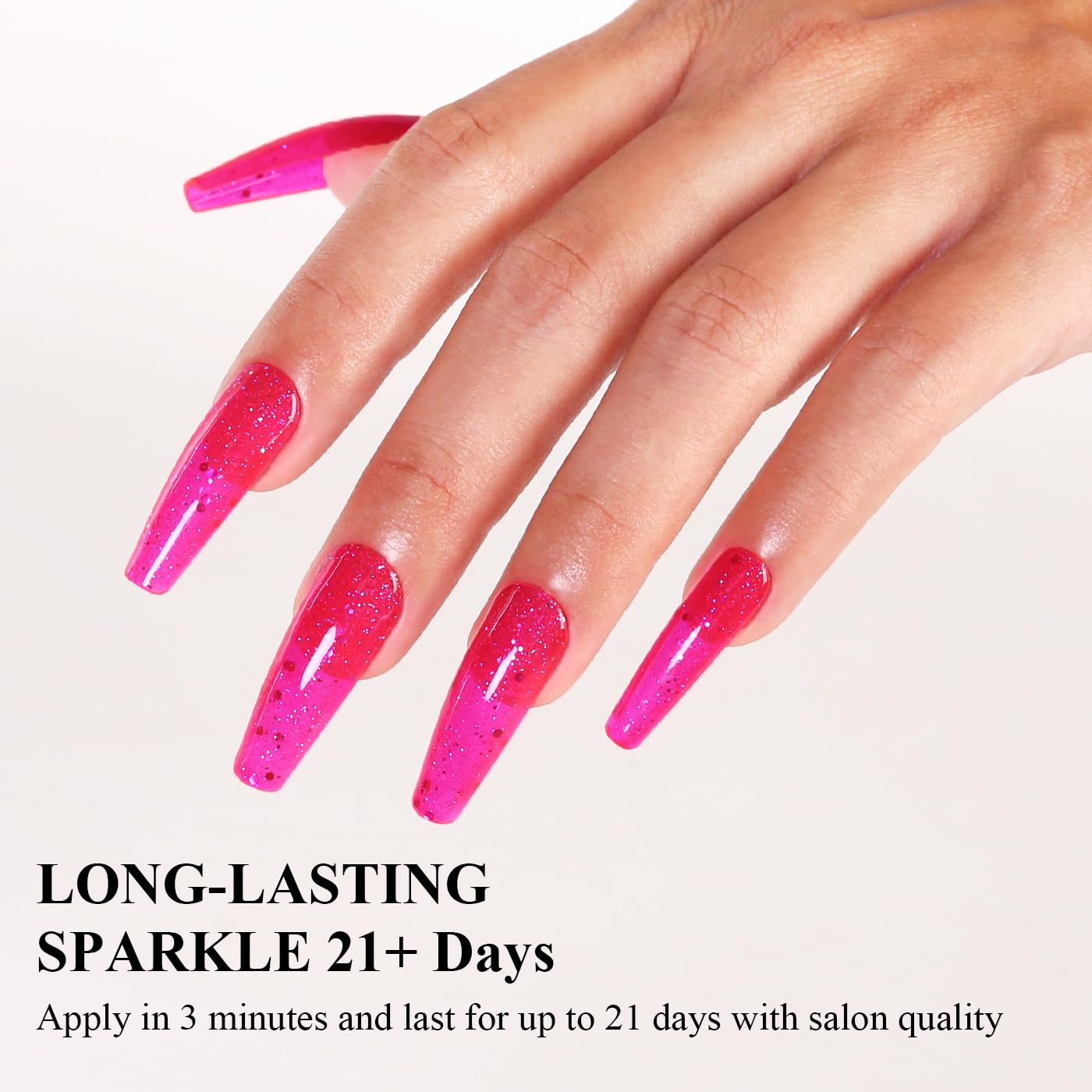 Imtiti Glitter Gel Nail Polish, Hot Pink Iridescent Glitter Gel Polish Diamond Shimmer Sparkle Soak Off UV LED Nail Gel Polish Autumn Winter Gel Polish Manicure Gel Nail Kit 10ML-Velvo Beauty