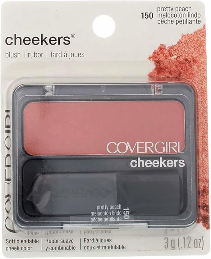 CoverGirl Cheekers Blush, # 150 Pretty Peach, 0.12 Ounce-Velvo Beauty