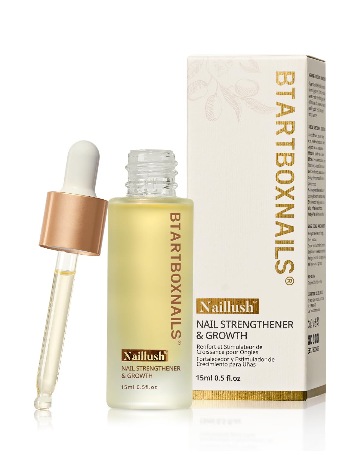 BTARTBOXNAILS Naillush Nail Strengthener & Growth - Repair Damaged Nails, Strengthen Weak & Thin Nails, Extra Strong Nail Growth Treatment, Long Lasting Nail Hardener, 15ml-Velvo Beauty