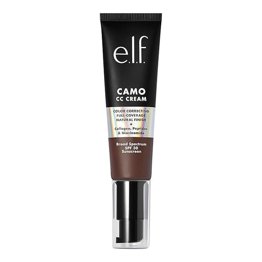 e.l.f. Camo CC Cream, SPF 30 Color-Correcting Medium-To-Full Coverage Face Foundation, Delivers An Airbrushed Finish, Vegan & Cruelty-Free, Rich 640 W-Velvo Beauty