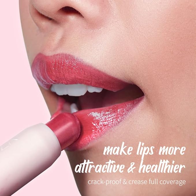 Tinted Lip Balm Chapstick with Color, Natural Semi - Gloss Finish, Hydrating/Coloring 2 in 1 Moisturizer Lip Stick for Girls & Women #04 Hot-Pink-Velvo Beauty