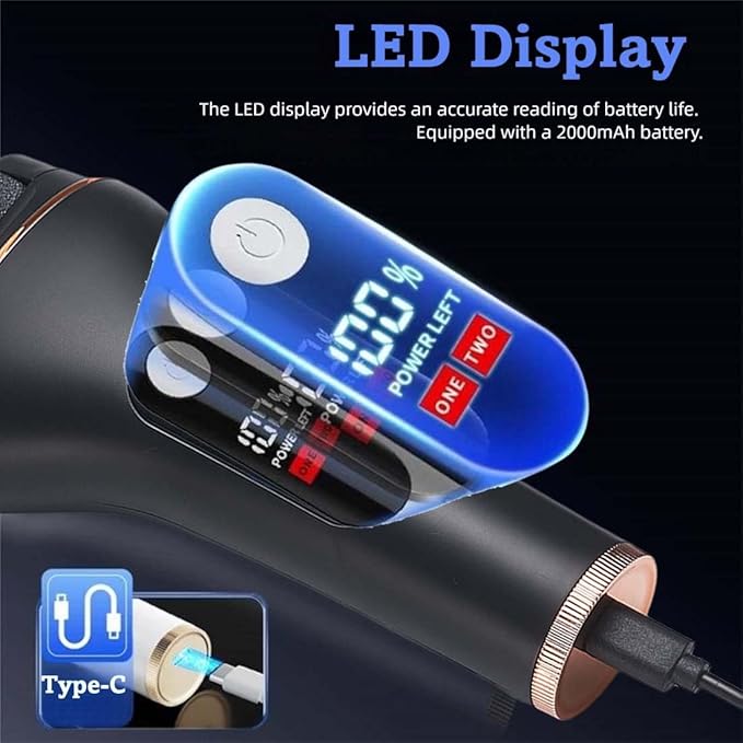 Electric Foot Callus Remover, Portable Electric Foot File with 15 in 1 Professional Pedicure Kits, Rechargeable Pedicure Tools for Foot Care, Waterproof Remover Cracked Feet & Dead Skin (Black)-Velvo Beauty