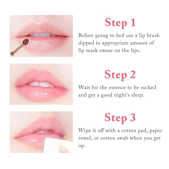 3PCS Bee Lip Balm Honey Lip Balm,Exfoliating Honey Pot Lip Balm Sleeping Lip Mask with Brush, Hydrating & Prevention Dry and Cracked, Lip Scrubs Exfoliator & Moisturizer-Velvo Beauty