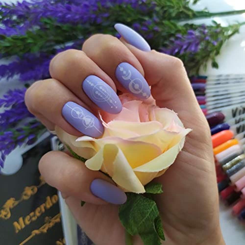 Starry Star Moon Design Stamping Plates Nail Art Kit 2pcs Galaxy Night Sky Large Nail Stamp Plates Templates Space Planet Nail Stamper Plate Heart Sun Geometry Printing Stencils Reusable Tools-Velvo Beauty