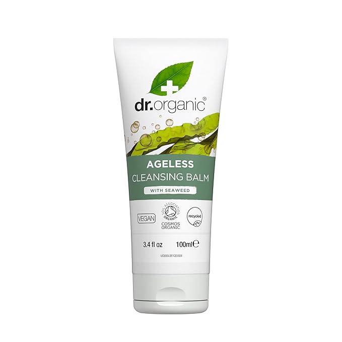 Dr. Organic Ageless Cleansing Balm with Seaweed | Moisturizing, Gentle, Removes Impurities, Certified Organic, Paraben & SLS-Free, Natural, Vegan, 100 ml / 3.4 fl oz-Velvo Beauty