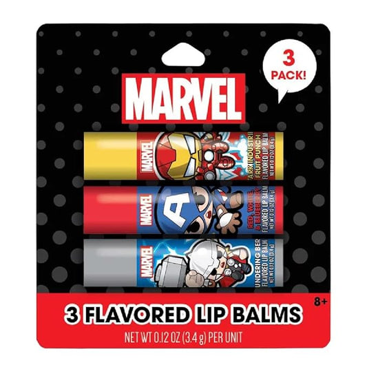 Taste Beauty Marvel Comic Book Themed 3-Piece Variety Pack Flavored Lip Balm-Velvo Beauty