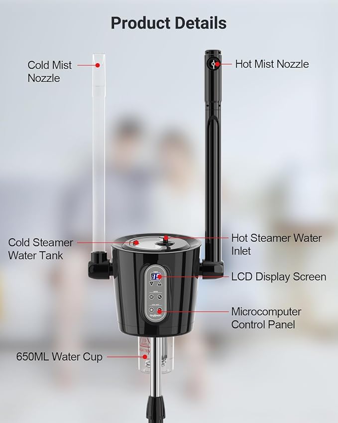 Kingsteam 2-in-1 Hot & Cold Facial Steamer with Ozone & Ionic Technology,Deep Cleansing & Moisturizing,30-Min Timer,Large Water Tank for Professional Estheticians, Beauty Salons & Home Use-Velvo Beauty