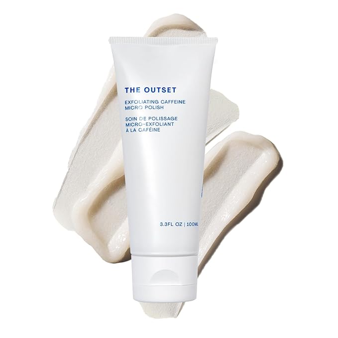The Outset Exfoliating Caffeine Micro Polish - Gentle Fragrance Free Physical Face Scrub for Everyday - Awakening, Smoothing - Clean, Vegan, Gluten Free - All Skin Types, Sensitive Skin - 3.3 fl oz-Velvo Beauty