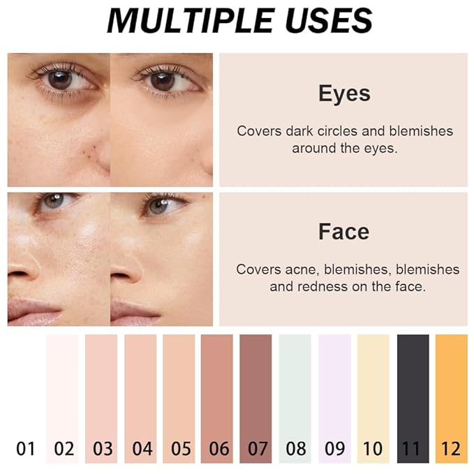 Kaely Color Correcting Concealer,Cream Pot Concealer Full Coverage,under Eye Concealer Palette for Conceals Dark Circles,Waterproof Foundation Face Makeup,05 Beige-Velvo Beauty