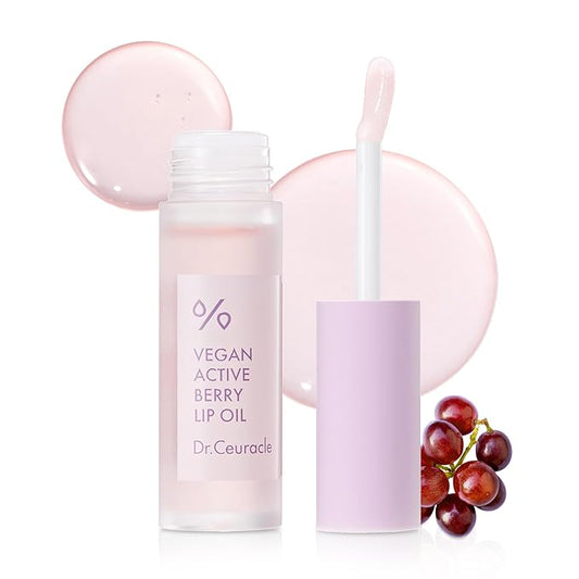 leegeehaam Dr.Ceuracle Vegan Active Berry Lip OilㅣAnti-Aging, Moisturizing, Revitalizing and GlowingㅣKorean Tinted Lip GlossㅣResveratrol from French Grape for Dry Lips, 0.15 Fl Oz-Velvo Beauty