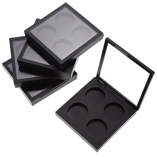 Metal Tray 5 Pcs Empty Magnetic Makeup Containers Eyeshadow Plates with 4Grids Cosmetics Storage Organizer for Eyeshadow Lipstick Blush Powder Pigment Makeup Pallet-Velvo Beauty