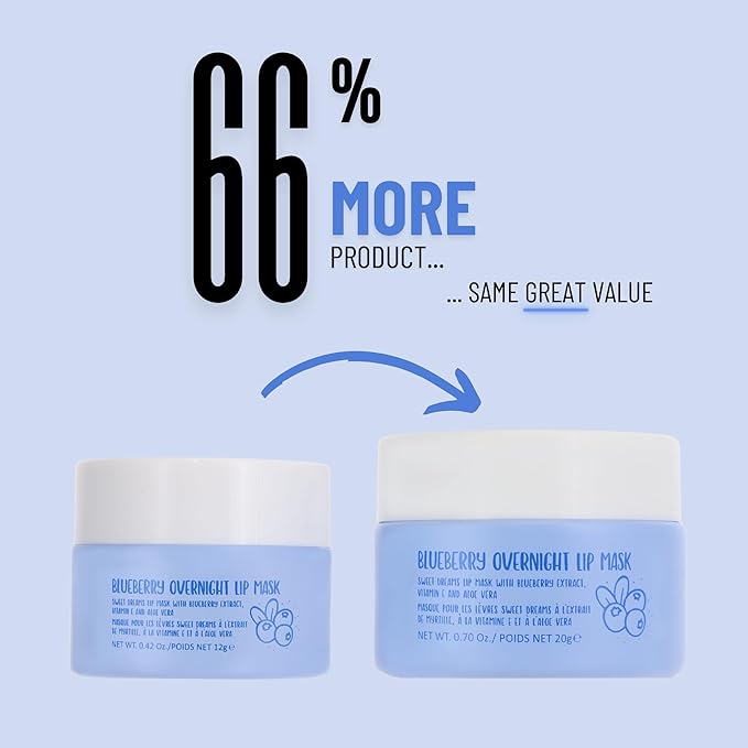 W7 Super Sweet Dreams Blueberry Lip Mask - Vitamin E, Aloe Vera and Grape Seed Oil - For Hydrated, Full Looking & Irresistible Lips - 0.67 Fl Oz-Velvo Beauty